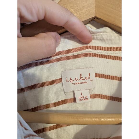 Isabel 100% rayon striped button down size L - Picture 2 of 5